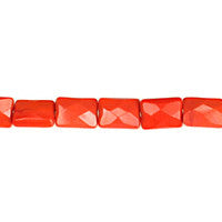 Coral Quartz Faceted Rectangle