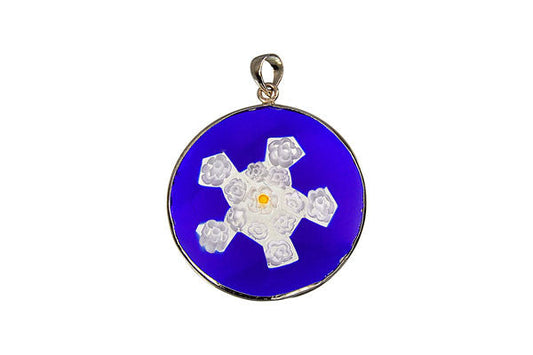 Millefiori Glass Coin 12 Pendant, 30mm, 1 Piece, Pendant for Jewelry Making