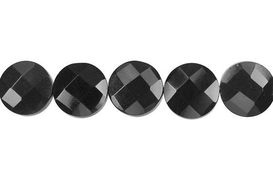 Black Swan Faceted Coin Beads