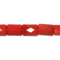Coral Quartz Faceted Rectangle