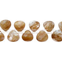 Coffee Quartz Faceted Flat Heart Briolette