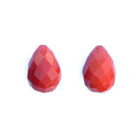 Coral Quartz Faceted Briolette