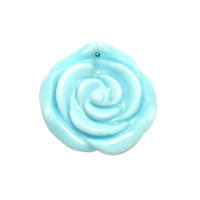 Turquoise Quartz Glass Carved Rose Pendant, Multiple Sizes, 1 Piece, Jewelry Making Supplies