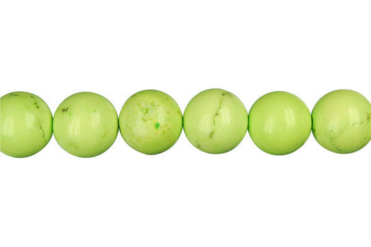 Howlite Apple Green Round Beads, 16-Inch Strand, Beads for Jewelry Making