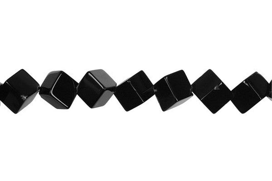 Black Onyx Cube Beads, 16-Inch Strand, Beads for Jewelry Making