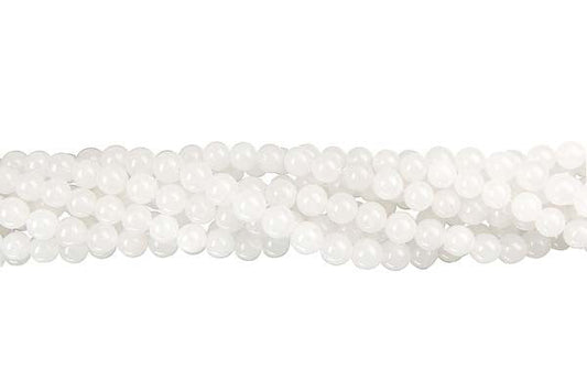 White Marble Beads - Round - 4mm - 16-inch - unbranded beads for jewelry making