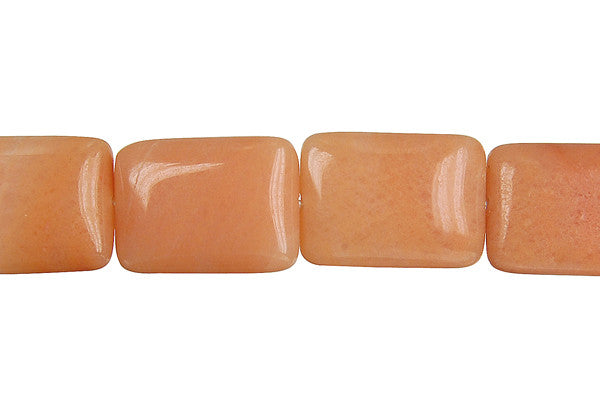 Peach Aventurine Flat Rectangle Beads, 16-Inch Strand, Beads for Jewelry Making