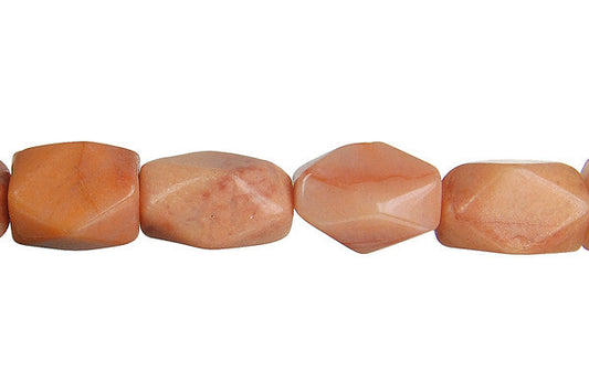 Peach Aventurine Nugget Faceted Beads, 16-Inch Strand, Beads for Jewelry Making