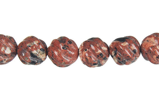 Mica Quartz Beads - Carved Wave (Round) - 10mm - 16-inch - unbranded beads for jewelry making