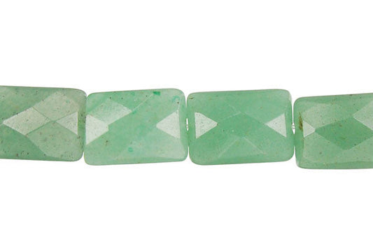 Green Aventurine Rectangle Faceted Beads, 16-Inch Strand, Beads for Jewelry Making