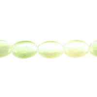 Cat's Eye Fiber Optic Glass Oval, Rice & Tube Beads - Green - Oval - 10x14mm - 16-inch - unbranded beads for jewelry making