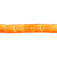 Cat's Eye Fiber Optic Glass Cube, Square & Rectangle Beads - Orange - Square - 8x8mm - 16-inch | SKU 97183 - unbranded beads for jewelry making