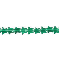 Cat's Eye Fiber Optic Glass Star Beads - Emerald Star - 7x7mm - 16-inch - unbranded beads for jewelry making