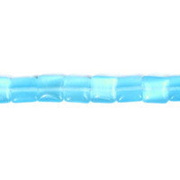 Cat's Eye Fiber Optic Glass Cube, Square & Rectangle Beads - Blue - Square - 8x8mm - 16-inch | SKU 97241 - unbranded beads for jewelry making