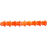 Cat's Eye Fiber Optic Glass Star Beads - Orange Red Star - 7x7mm - 16-inch - unbranded beads for jewelry making