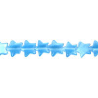 Cat's Eye Fiber Optic Glass Star Beads - Blue - Star - 9x9mm - 16-inch | SKU 97361 - unbranded beads for jewelry making
