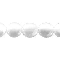 White Coin Beads, 16-Inch Strand, Jewelry Making Supplies