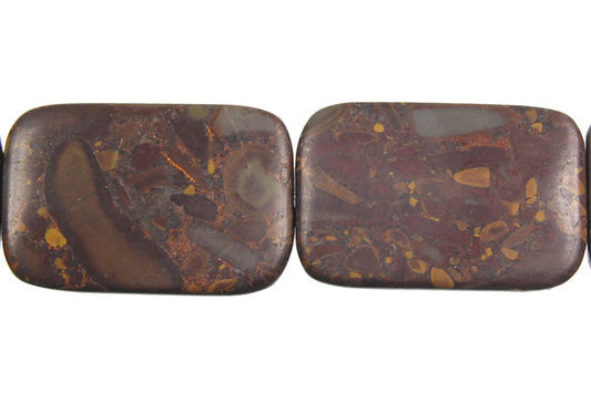 Golden Jasper Puffy Rectangle (Round Corner) Beads