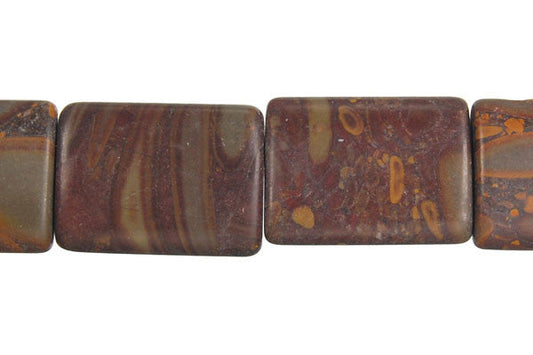 Golden Jasper Puffy Rectangle Beads, 16-Inch Strand, Beads for Jewelry Making