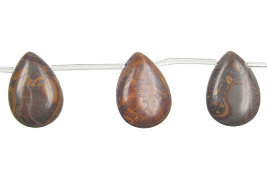 Golden Jasper Flat Briolette Beads, 16-Inch Strand, Beads for Jewelry Making