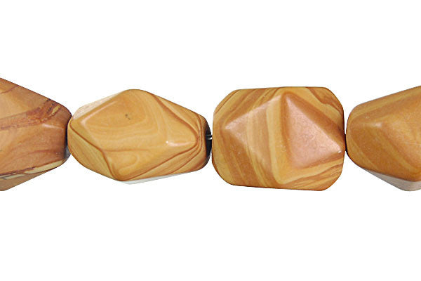 Wood Jasper Nugget Faceted Beads, 16-Inch Strand, Jewelry Making Supplies