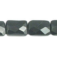 Black Quartz Faceted Rectangle