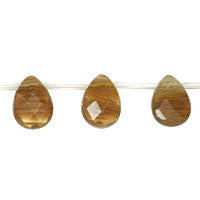 Coffee Quartz Faceted Flat Briolette