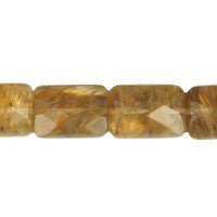 Coffee Quartz Faceted Rectangle