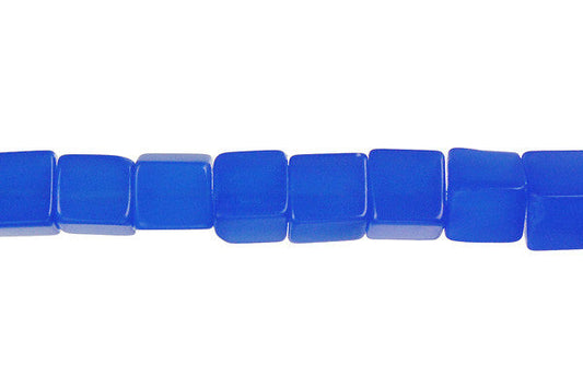 Blue Quartz Cube Beads, 16-Inch Strand, Beads for Jewelry Making