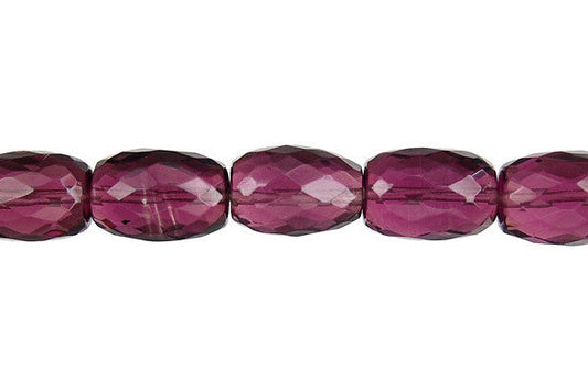 Amethyst Quartz Drum Faceted Beads, 16-Inch Strand, Beads for Jewelry Making