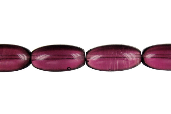 Amethyst Quartz Glass Rice Beads, 16-Inch Strand, Jewelry Making Supplies