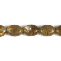 Coffee Quartz Flat Oval Beads, 16-Inch Strand, Beads for Jewelry Making
