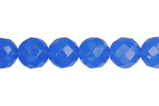 Blue Quartz Round Faceted Beads, 16-Inch Strand, Beads for Jewelry Making