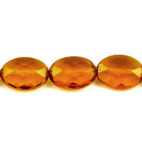 Amber Quartz Faceted Flat Oval