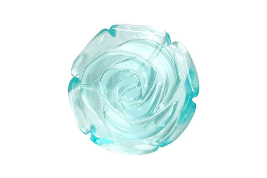 Pendant Aqua Quartz Carved Rose