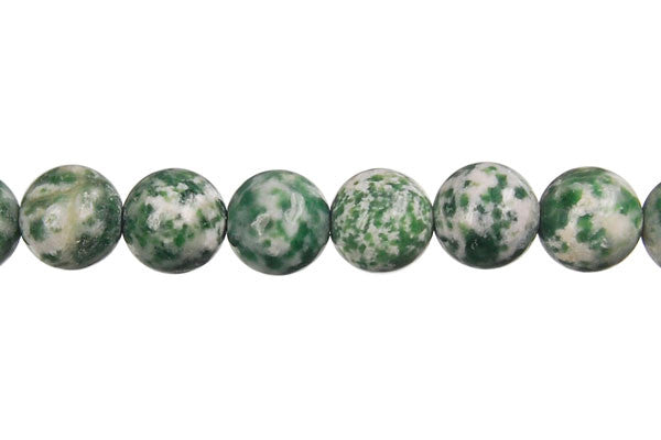 Green Spot Agate Round Beads, 16-Inch Strand, Beads for Jewelry Making