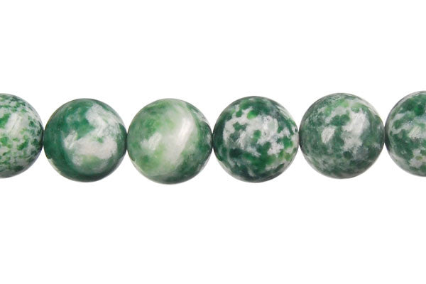 Green Spot Agate Round Beads, 16-Inch Strand, Beads for Jewelry Making