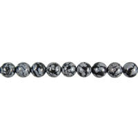 Snowflake Obsidian Round Beads, 16-Inch Strand, Jewelry Making Supplies