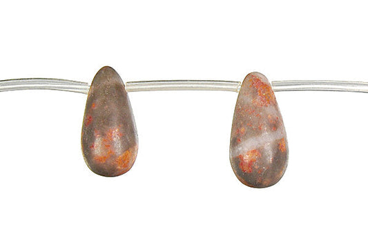 Sunset Jasper Thin Briolette Beads, 16-Inch Strand, Jewelry Making Supplies