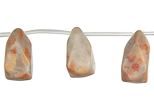 Sunset Jasper Machine Briolette Faceted Beads, 16-Inch Strand, Jewelry Making Supplies