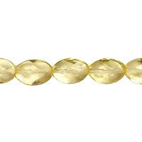 Citrine Quartz Glass Beads - Champagn Quartz Faceted Flat Oval - 10x14mm - 16-inch - unbranded beads for jewelry making