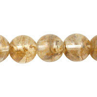 Coffee Quartz Glass Beads - Round - 16mm - 16-inch - unbranded beads for jewelry making