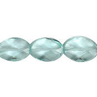 Aqua Quartz Flat Oval Faceted Beads, 16-Inch Strand, Beads for Jewelry Making
