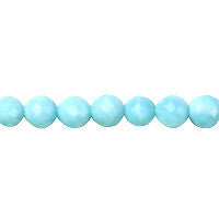 Turquoise Light Quartz Glass Round Faceted Beads, 16-Inch Strand, Jewelry Making Supplies