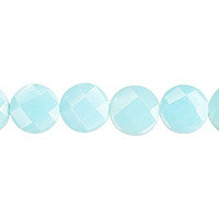 Turquoise (Light) Quartz Faceted Coin