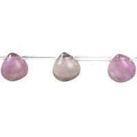 Fluorite Heart Briolette Beads, 16-Inch Strand, Beads for Jewelry Making