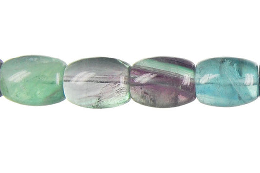 Fluorite Drum Beads, 16-Inch Strand, Beads for Jewelry Making