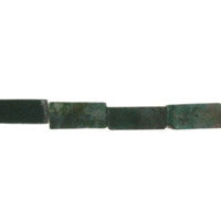 Moss Agate Square Tube Beads, 16-Inch Strand, Beads for Jewelry Making