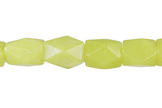 Olive Jade Nugget Faceted Beads, 16-Inch Strand, Beads for Jewelry Making