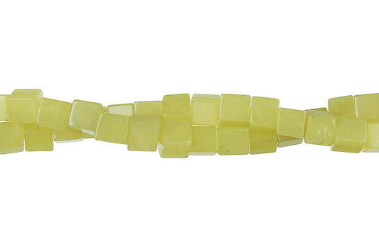 Olive Jade Light Cube Beads, 16-Inch Strand, Beads for Jewelry Making
